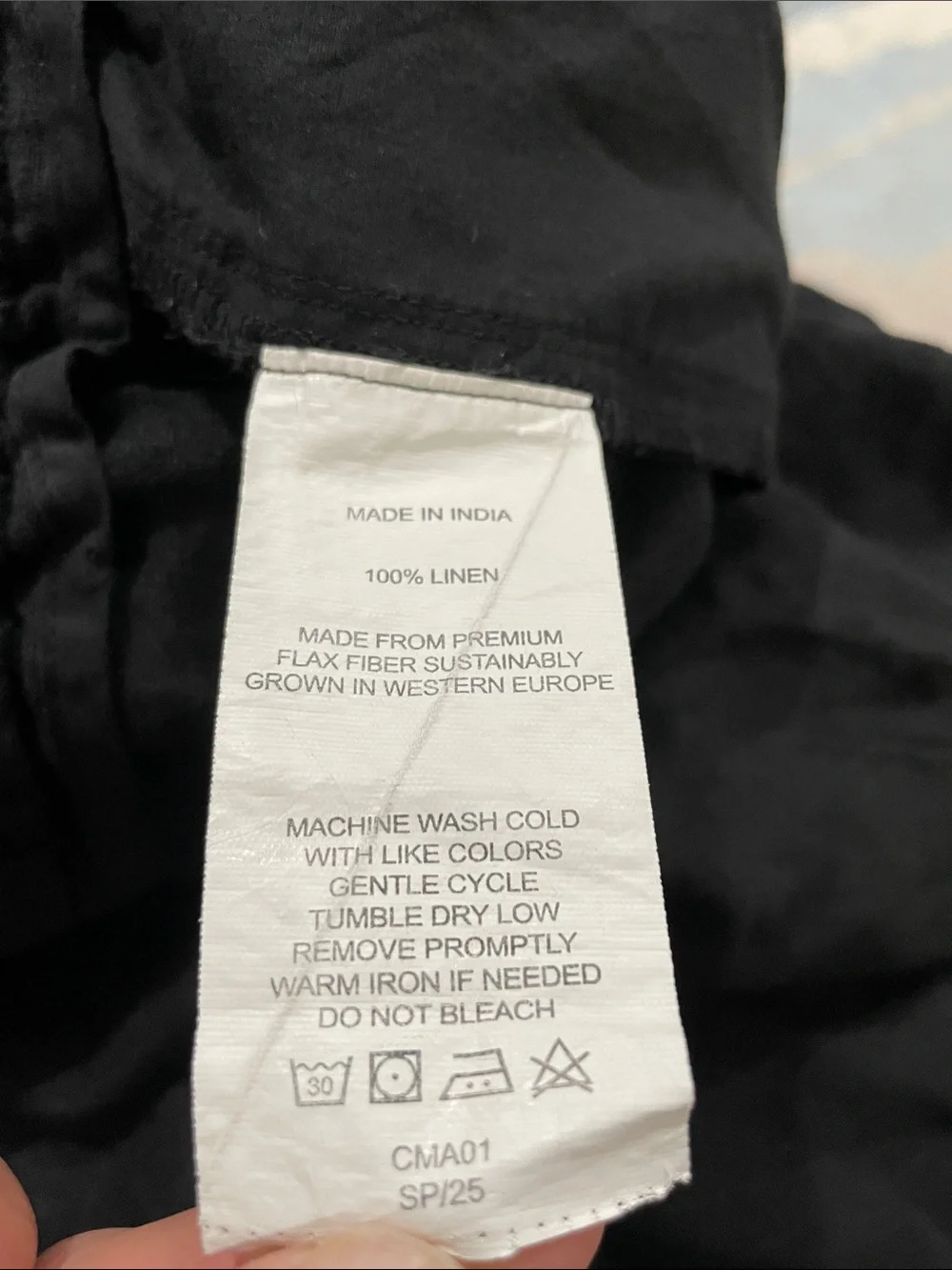 Quince 100% European Linen Black Pants Size Small